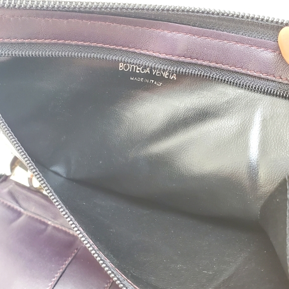 BOTTEGA VENTA Classic Intrecciato Purple Leather Clutch Purse Handbag Or… - Picture 5 of 14